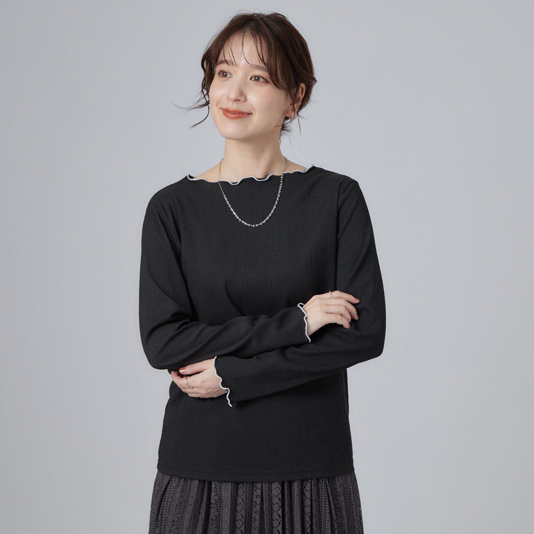 SHOO･LA･RUE「【洗濯機可】配色メロウで華やかに アソート楊柳トップス」|Tシャツ・カットソー|