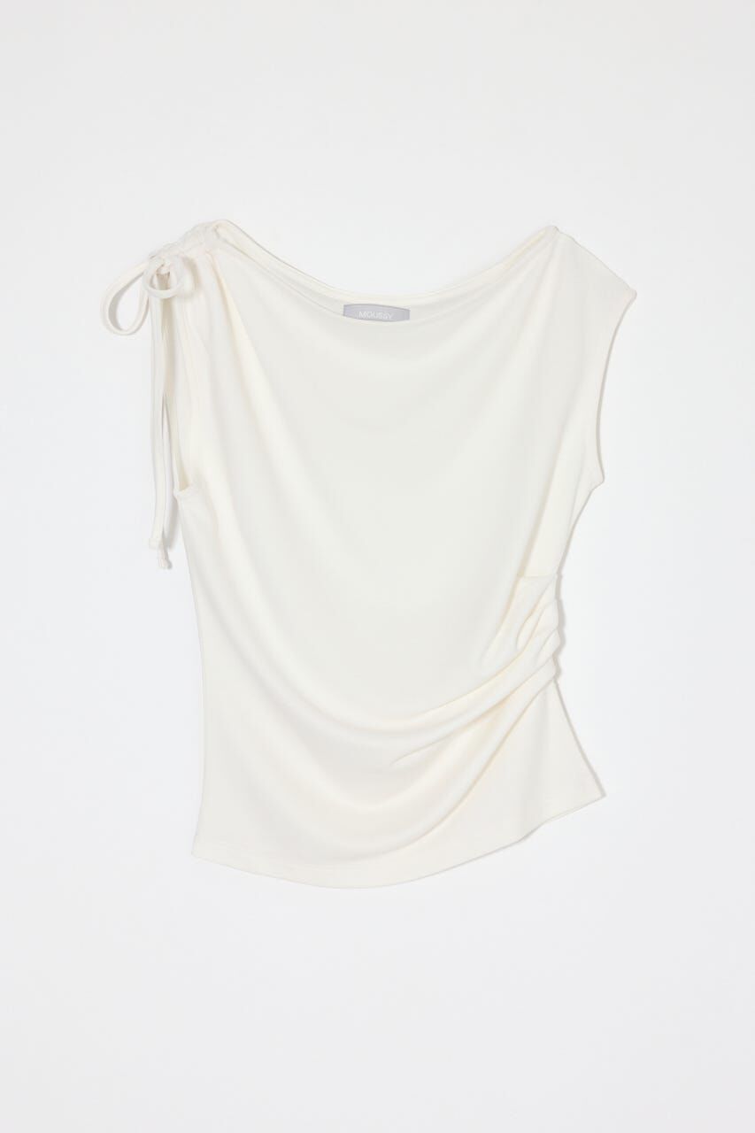 MOUSSY「ASYMMETRY NECK RIBBON トップス」|タンクトップ|WHT