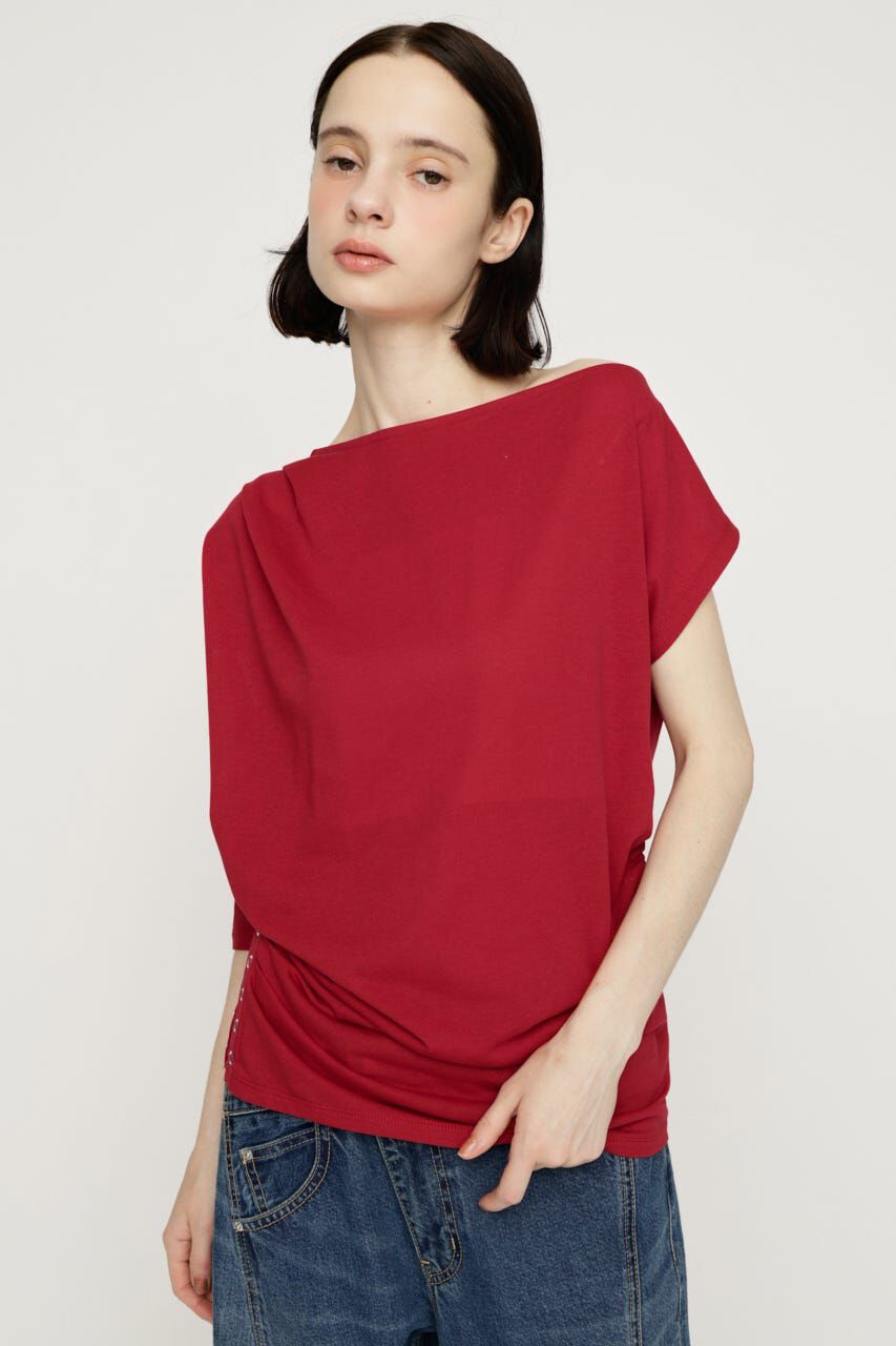 SLY「DEFORMED DRAPE トップス」|Tシャツ・カットソー|RED
