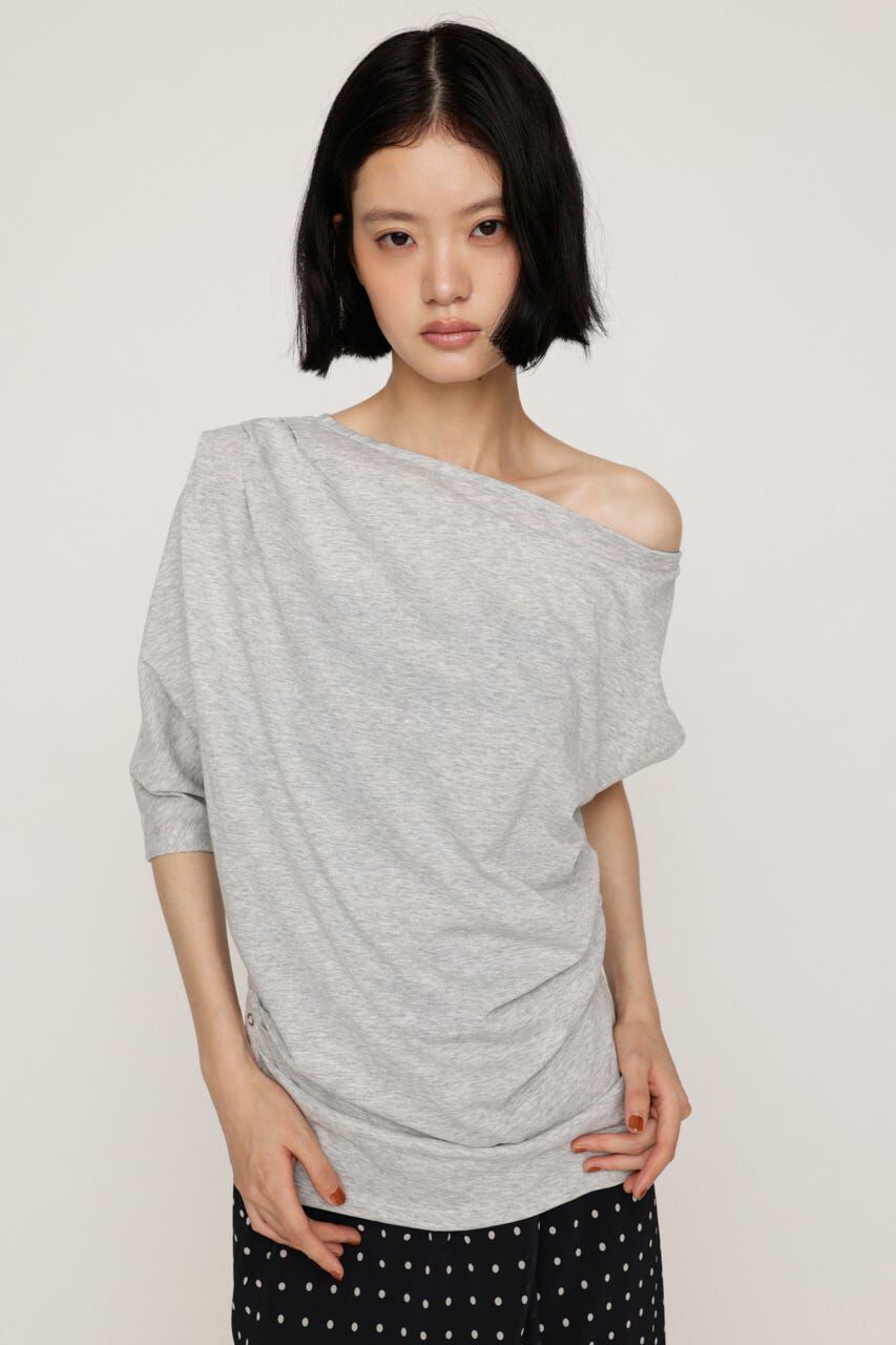 SLY「DEFORMED DRAPE トップス」|Tシャツ・カットソー|T.GRY