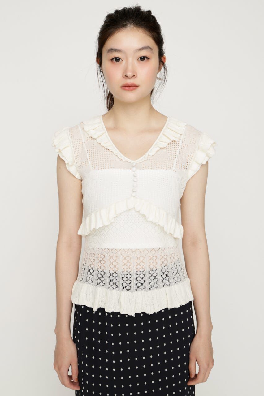 SLY「CROCHET FRILL トップス」|ニット・セーター|