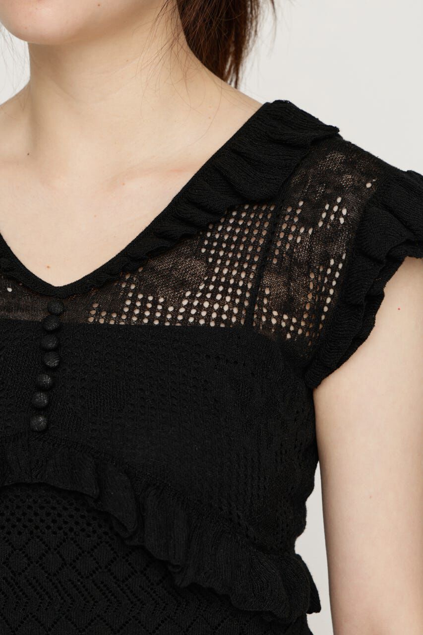SLY「CROCHET FRILL トップス」|ニット・セーター|