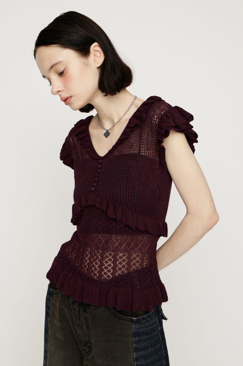 SLY「CROCHET FRILL トップス」|ニット・セーター|