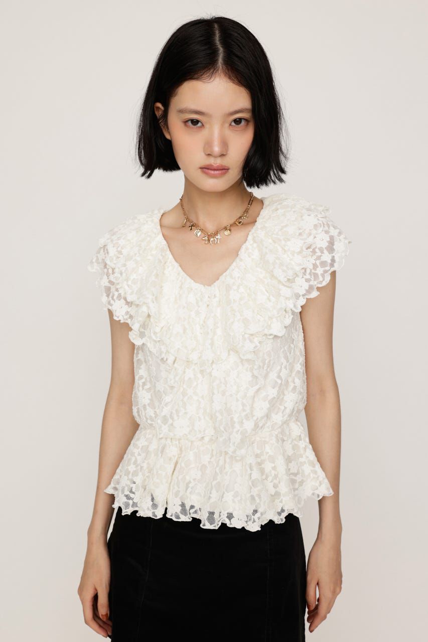 SLY「CUT LACE FRILL トップス」|Tシャツ・カットソー|IVOY3