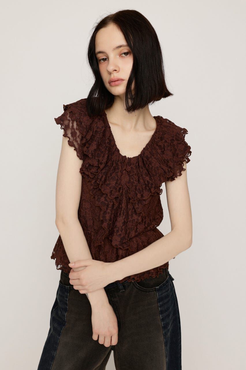 SLY「CUT LACE FRILL トップス」|Tシャツ・カットソー|