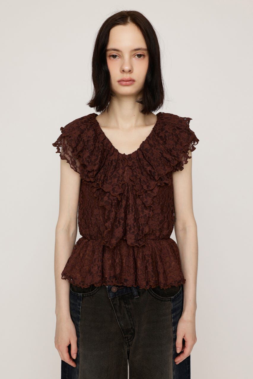 SLY「CUT LACE FRILL トップス」|Tシャツ・カットソー|
