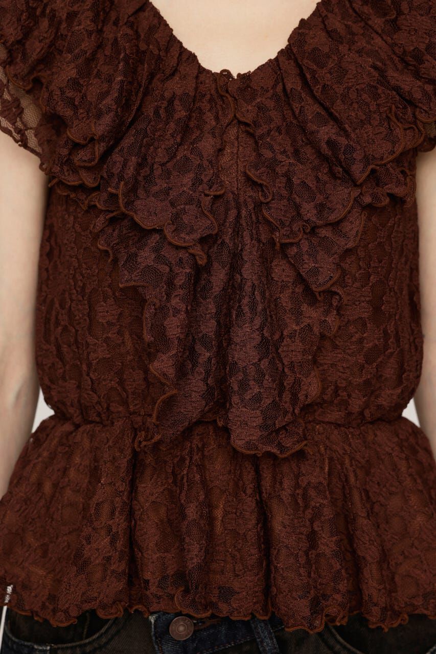 SLY「CUT LACE FRILL トップス」|Tシャツ・カットソー|