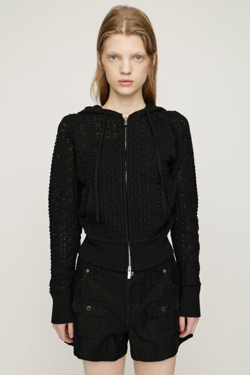 SLY「OPEN WORK ZIP HOODIE」|パーカー|
