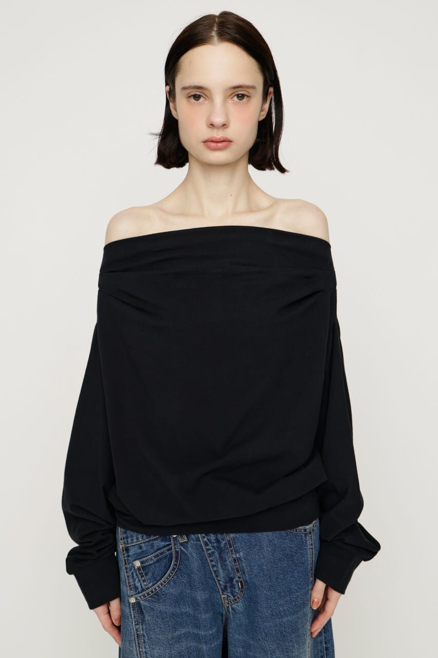 SLY「TUCKED OFFSHOULDER トップス」|パーカー|