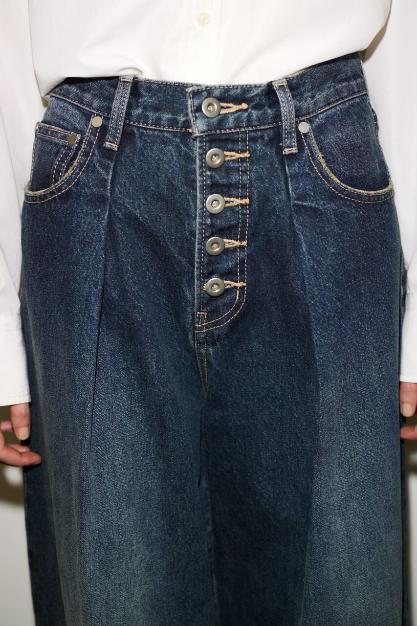 SLY「BUTTONFLY TUCK LOOSE PT-AB」|デニム|