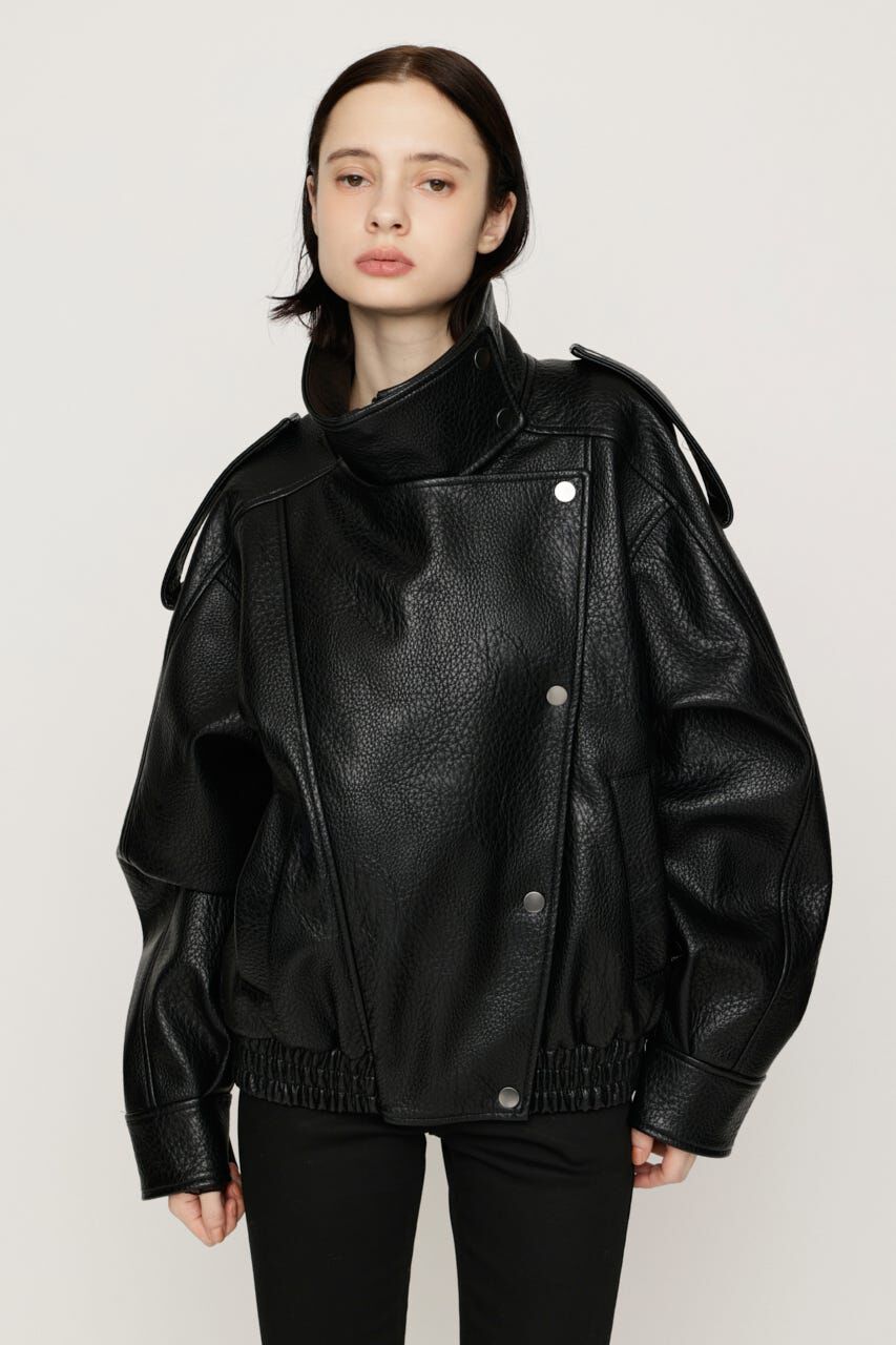 SLY「STAND COLLAR ZIP ブルゾン」|ブルゾン・スタジャン|BLK