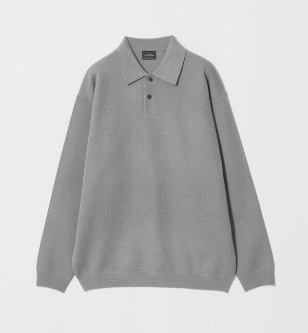 UNITED ARROWS green label relaxing「スムース ニット 長袖 ポロシャツ -ウォッシャブル-」|ポロシャツ|MD.GRAY