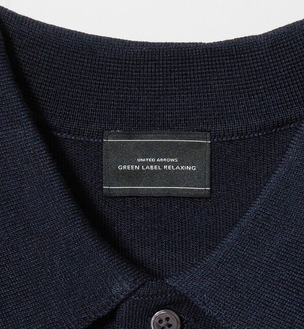 UNITED ARROWS green label relaxing「スムース ニット 長袖 ポロシャツ -ウォッシャブル-」|ポロシャツ|