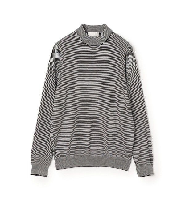 TOMORROWLAND MENS「TOMORROWLAND tricot スーパーファインメリノウール モックネックニット S-WOOL」|ニット・セーター|68 ネイビー系