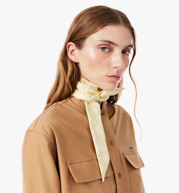 GLOSTER「【LACOSTE/ラコステ】LG Scarf サテンナロースカーフ」|バンダナ・スカーフ|