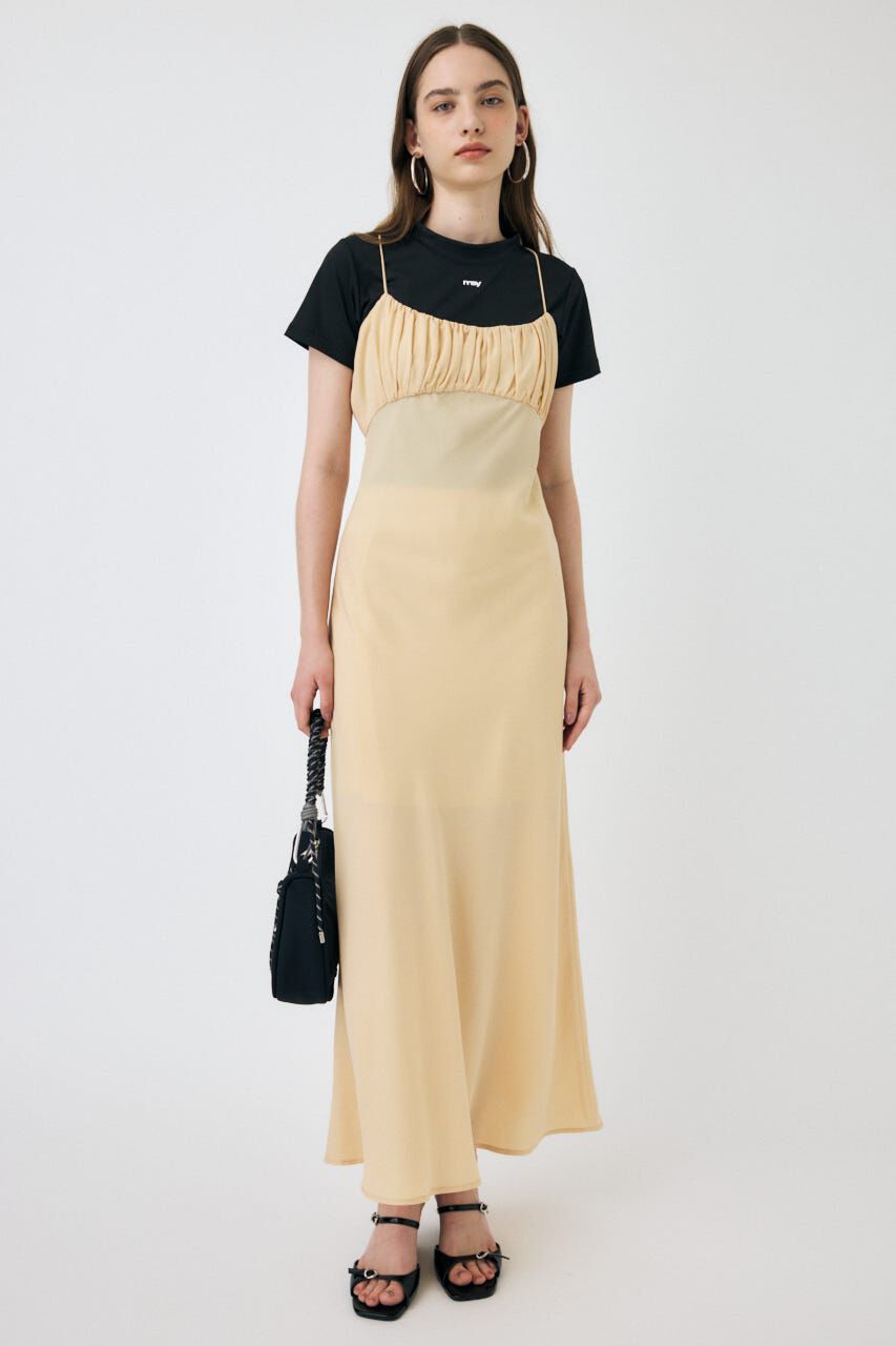 MOUSSY「DRAWSTRING STRAP SLIP ドレス」|ワンピース|L/ORG1