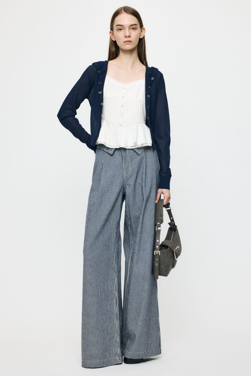 MOUSSY「SHEER HOOKEDカーディガン」|カーディガン|