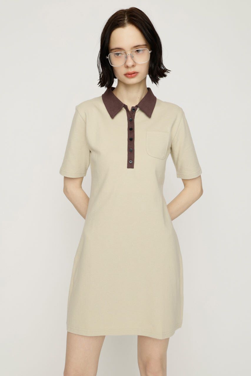 SLY「BI COLOR COLLAR ショートワンピース」|ワンピース|