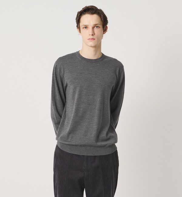 UNITED ARROWS「ハイゲージ クルーネック ニット」|ニット・セーター|MD.GRAY