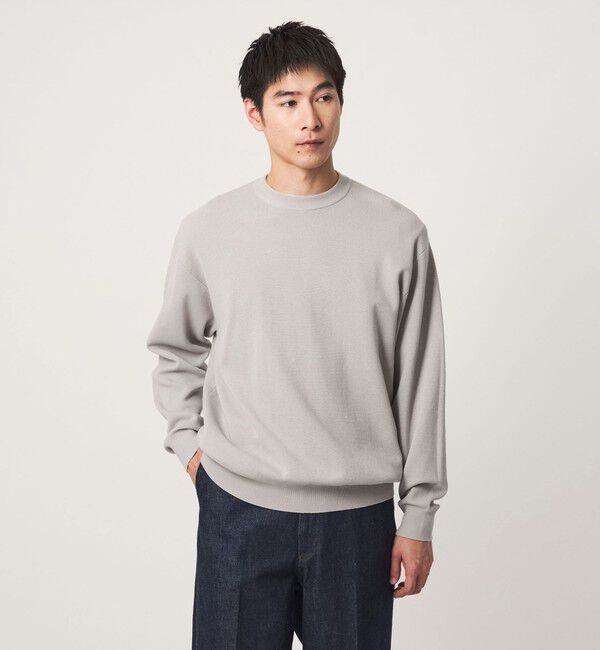 UNITED ARROWS green label relaxing「コットン カシミヤ ミラノリブ クルーネック ニット -ハンドウォッシャブル-」|ニット・セーター|