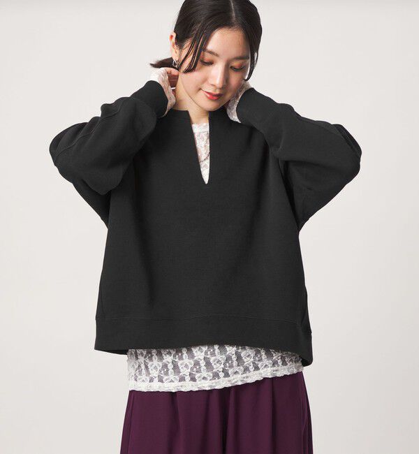 UNITED ARROWS green label relaxing「【WEB限定】＜at ease＞ダブルフェイス Vネック プルオーバー カットソー」|Tシャツ・カットソー|