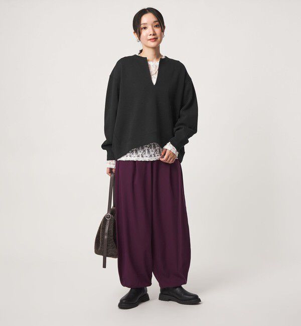 UNITED ARROWS green label relaxing「【WEB限定】＜at ease＞ダブルフェイス Vネック プルオーバー カットソー」|Tシャツ・カットソー|
