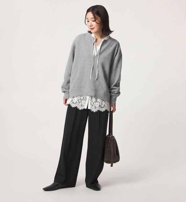 UNITED ARROWS green label relaxing「【WEB限定】＜at ease＞ダブルフェイス Vネック プルオーバー カットソー」|Tシャツ・カットソー|