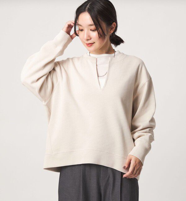 UNITED ARROWS green label relaxing「【WEB限定】＜at ease＞ダブルフェイス Vネック プルオーバー カットソー」|Tシャツ・カットソー|