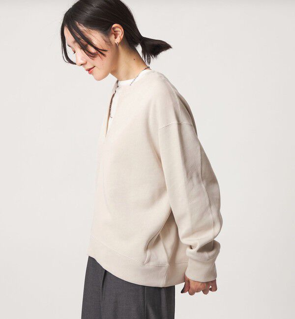 UNITED ARROWS green label relaxing「【WEB限定】＜at ease＞ダブルフェイス Vネック プルオーバー カットソー」|Tシャツ・カットソー|
