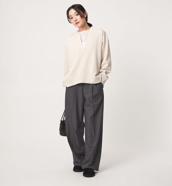 UNITED ARROWS green label relaxing「【WEB限定】＜at ease＞ダブルフェイス Vネック プルオーバー カットソー」|Tシャツ・カットソー|