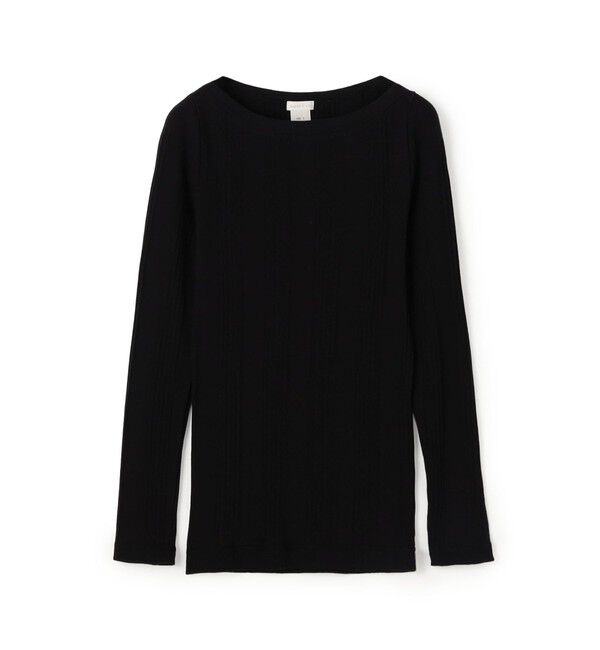 GALERIE VIE「コットンランダムリブ ボートネックプルオーバー」|Tシャツ・カットソー|19 ブラック