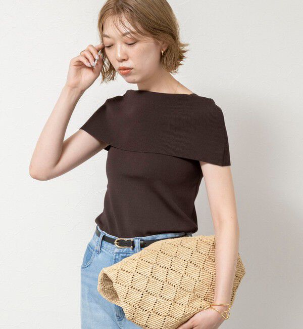 NOLLEY'S sophi「《手洗い可能》【BECシリーズ】マルチファンクションマチ付きオフショルプルオーバー」|ニット・セーター|