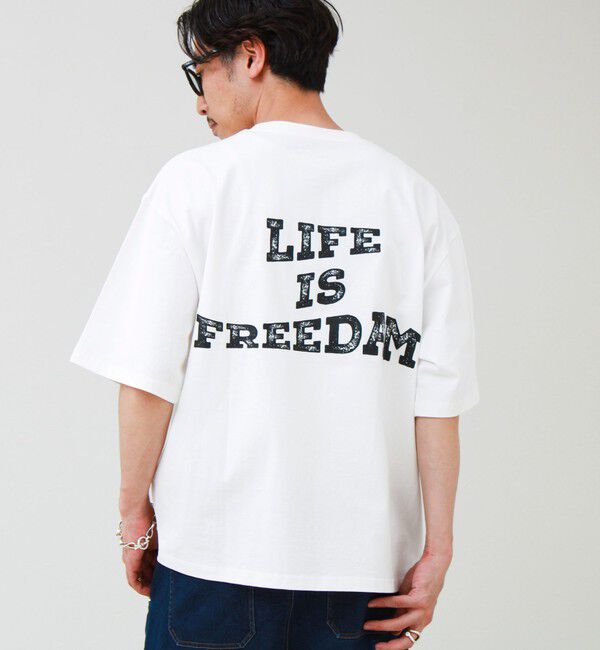 GLOSTER「【1枚でキマる主役TEE】フォト&times;メッセージプリントTEE」|Tシャツ・カットソー|ホワイト系その他
