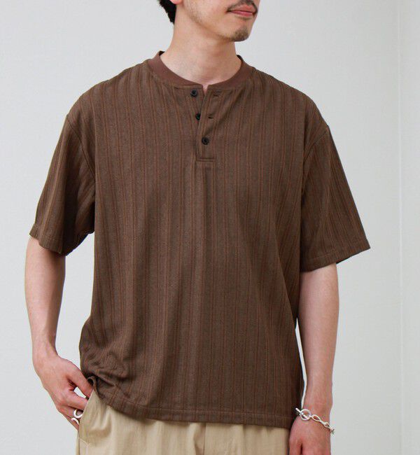 GLOSTER「シアージャガード ヘンリーネックTシャツ」|Tシャツ・カットソー|