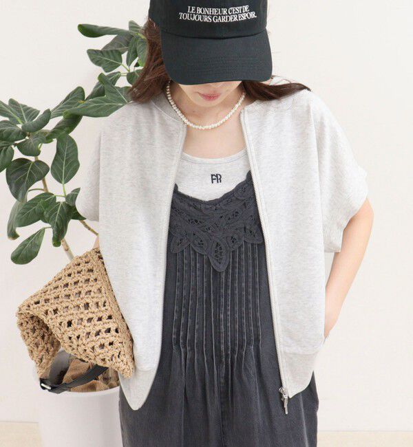 fredy emue「ミニ裏毛前開きZIPプルオーバー」|Tシャツ・カットソー|ライトグレー