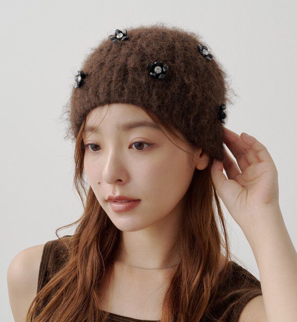  「ビジューモヘアビーニー」|ハット|
