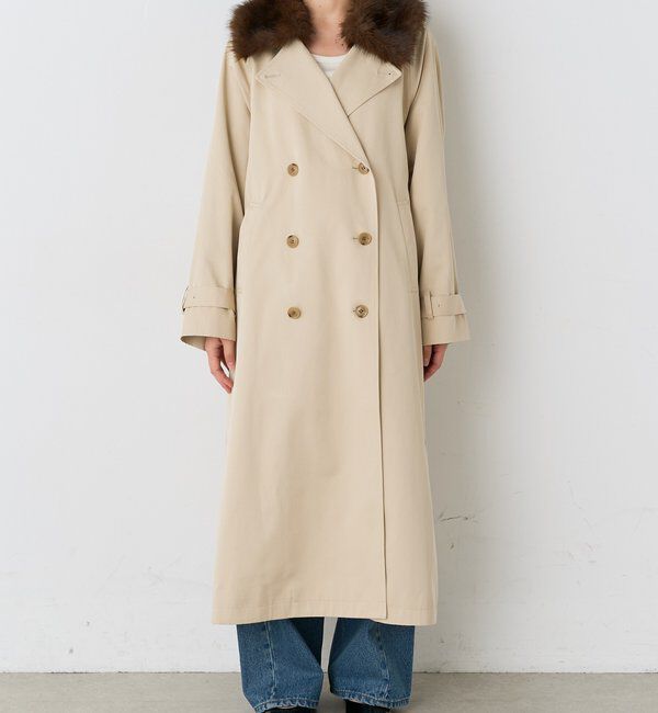  「【A・MONN】ファー付きオープンカラーコート」|その他|