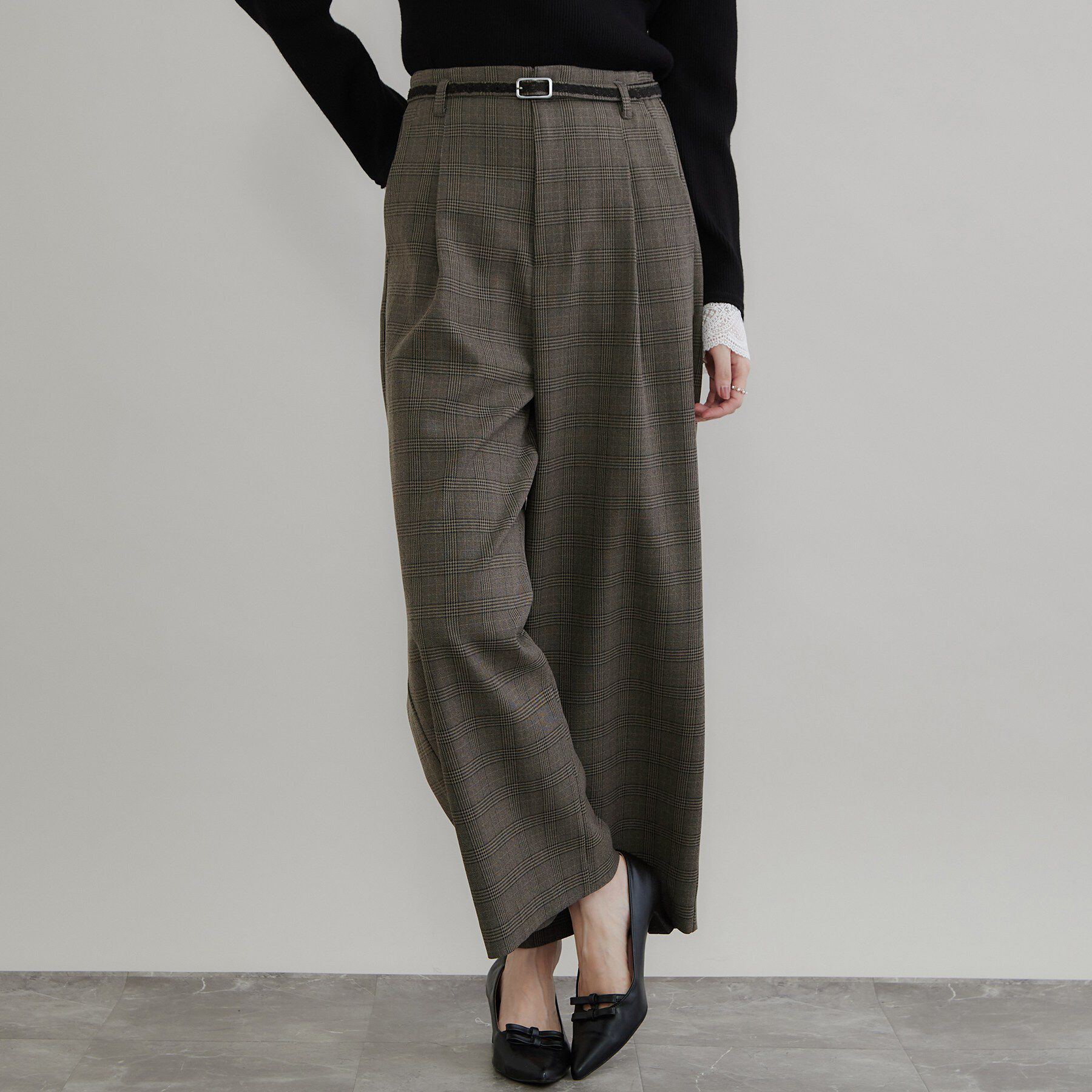 Couture broach「LANATECレースベルトパンツ」|その他|モカブラウン(242