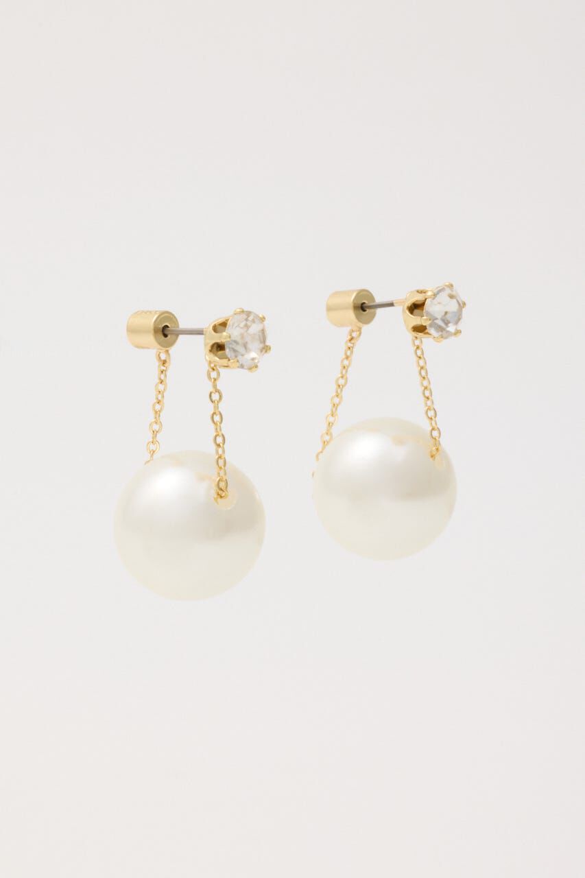 rienda「フェイクパールハンギングピアス」|ピアス|