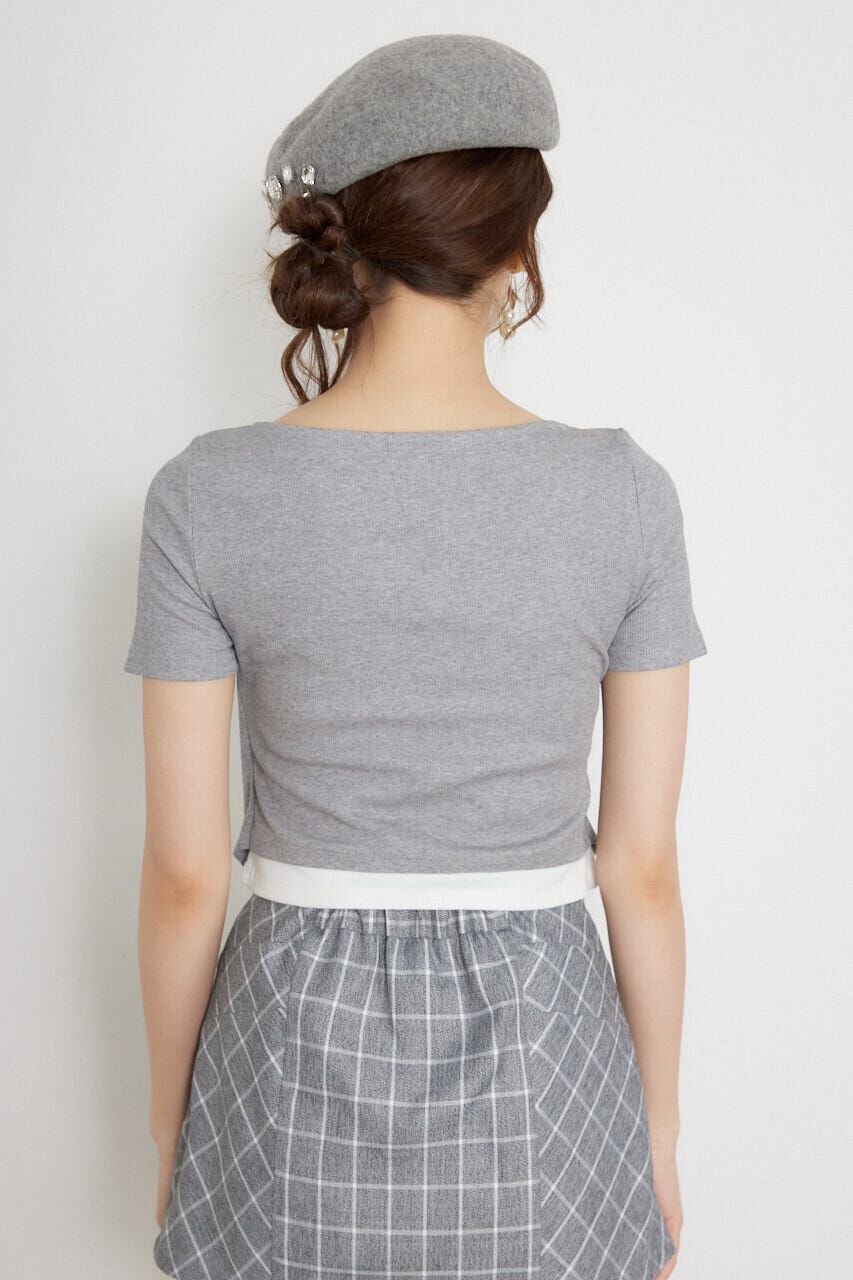 rienda「フロントリボンカットトップス」|Tシャツ・カットソー|