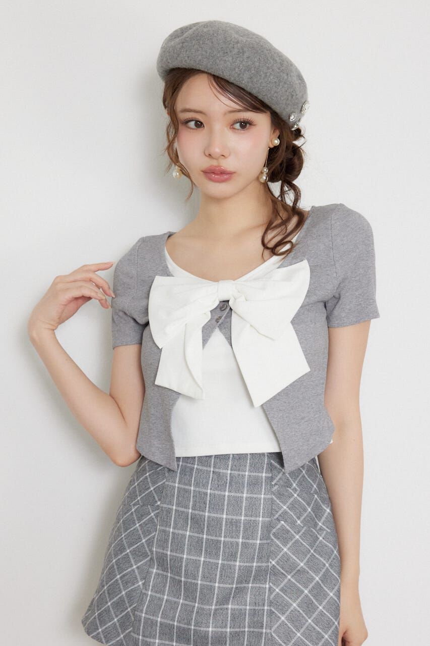 rienda「フロントリボンカットトップス」|Tシャツ・カットソー|