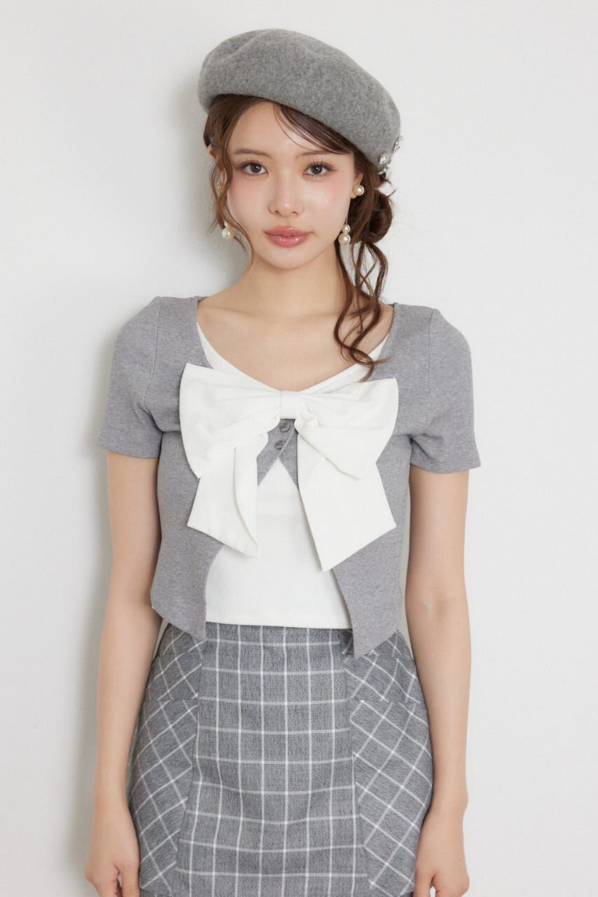 rienda「フロントリボンカットトップス」|Tシャツ・カットソー|