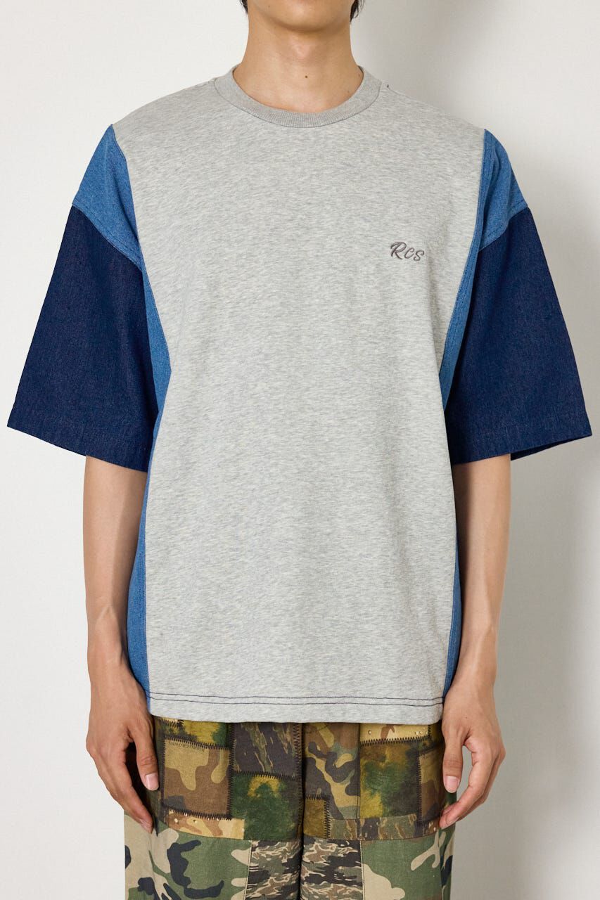 RODEO CROWNS「デニムドッキング半袖スウェット」|Tシャツ・カットソー|