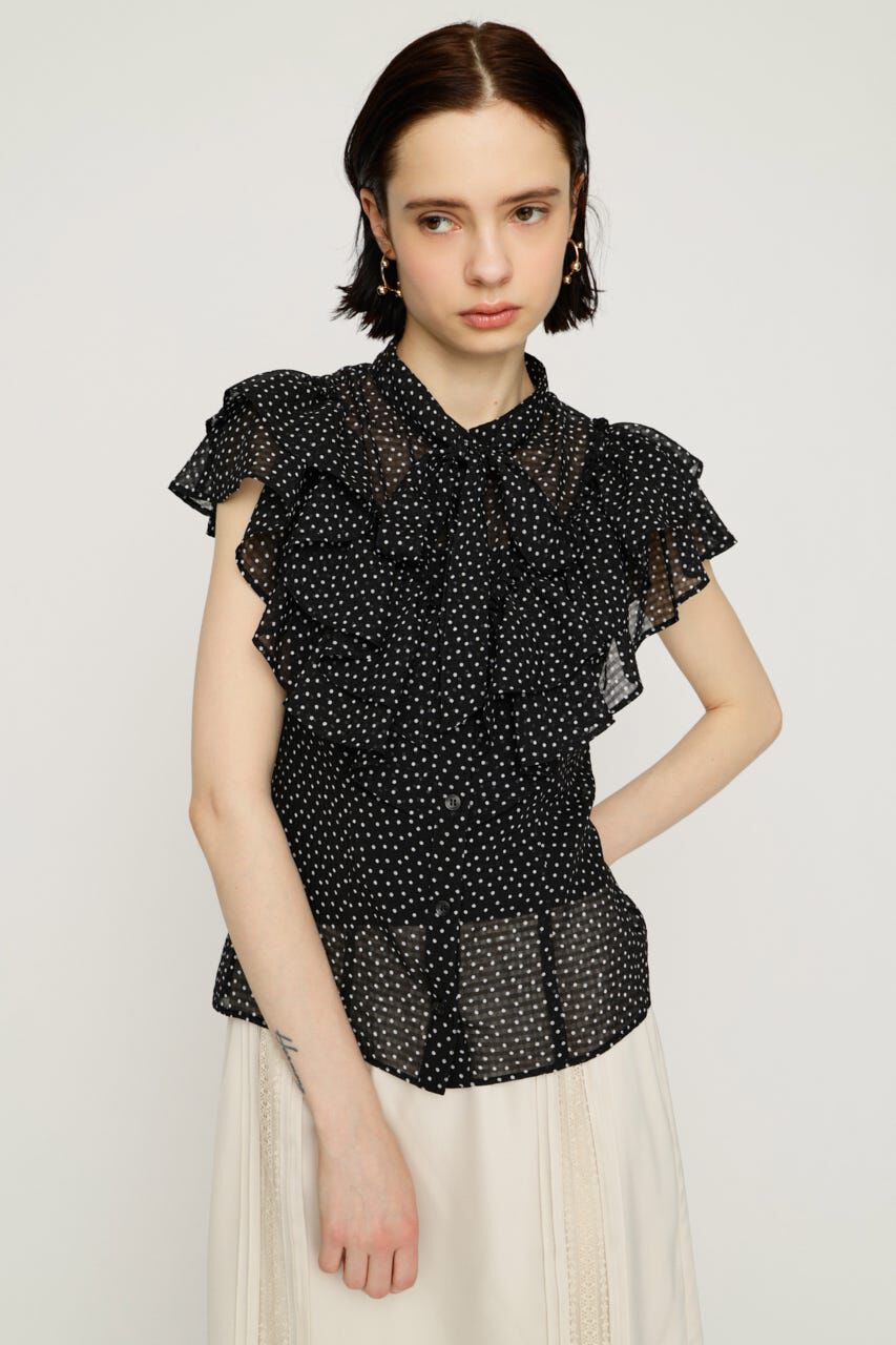 SLY「FRILL RIBBON ブラウス」|シャツ・ブラウス|M/BLK7