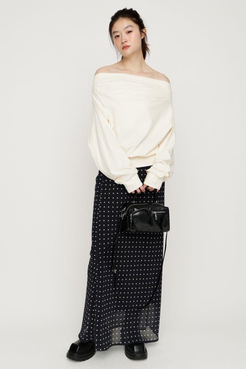 SLY「TUCKED OFFSHOULDER トップス」|パーカー|