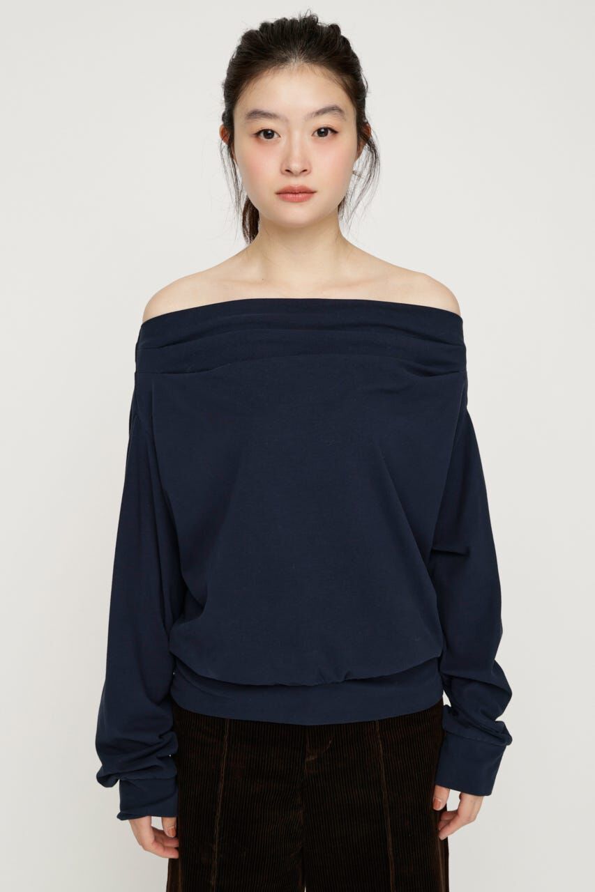 SLY「TUCKED OFFSHOULDER トップス」|パーカー|
