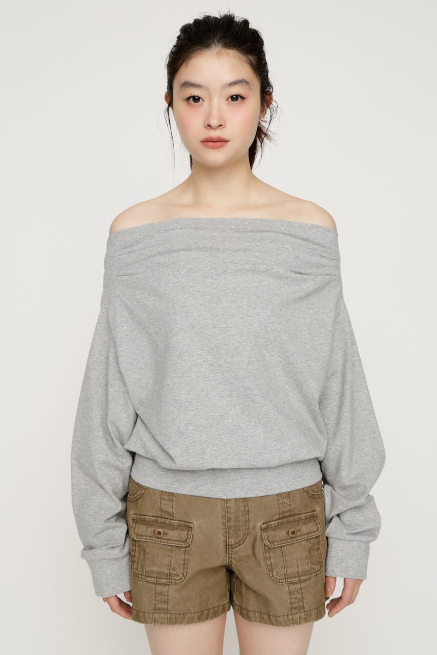 SLY「TUCKED OFFSHOULDER トップス」|パーカー|