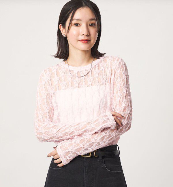 UNITED ARROWS green label relaxing「【WEB限定】＜at ease＞レース カットソー」|Tシャツ・カットソー|