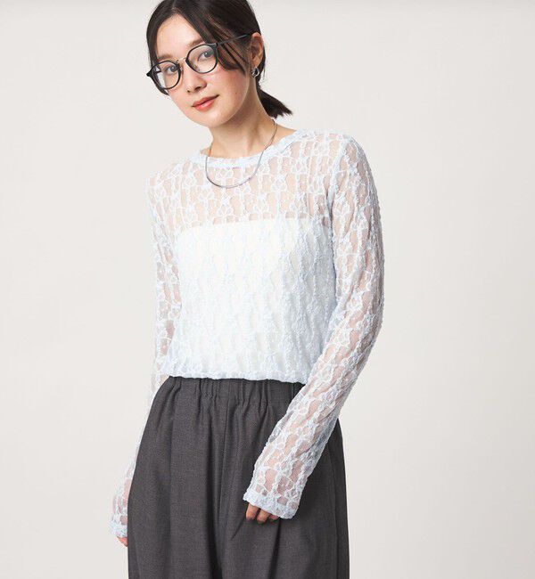 UNITED ARROWS green label relaxing「【WEB限定】＜at ease＞レース カットソー」|Tシャツ・カットソー|