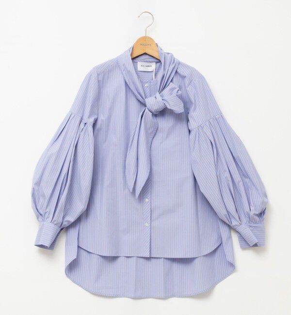 NOLLEY'S「【MARILYN MOON/マリリーンムーン】stripe embroidery tie blouse」|シャツ・ブラウス|